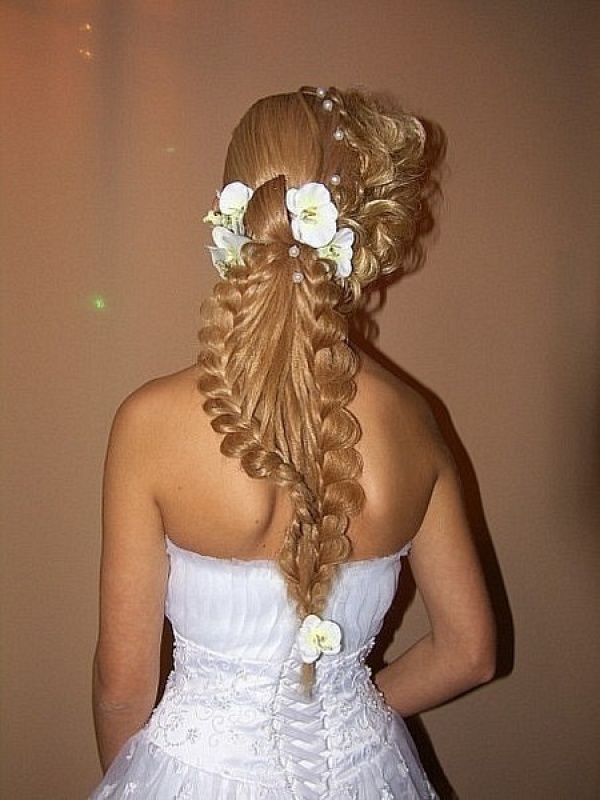 свадебная прическа. плетение