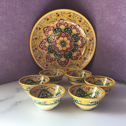 Фото RinArt Магазин восточной посуды Алматы. Наборы для чая и баурсаков. Керамика, двойной обжиг, ручная работа