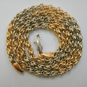 Цепь авторского плетения из желтого и белого золота